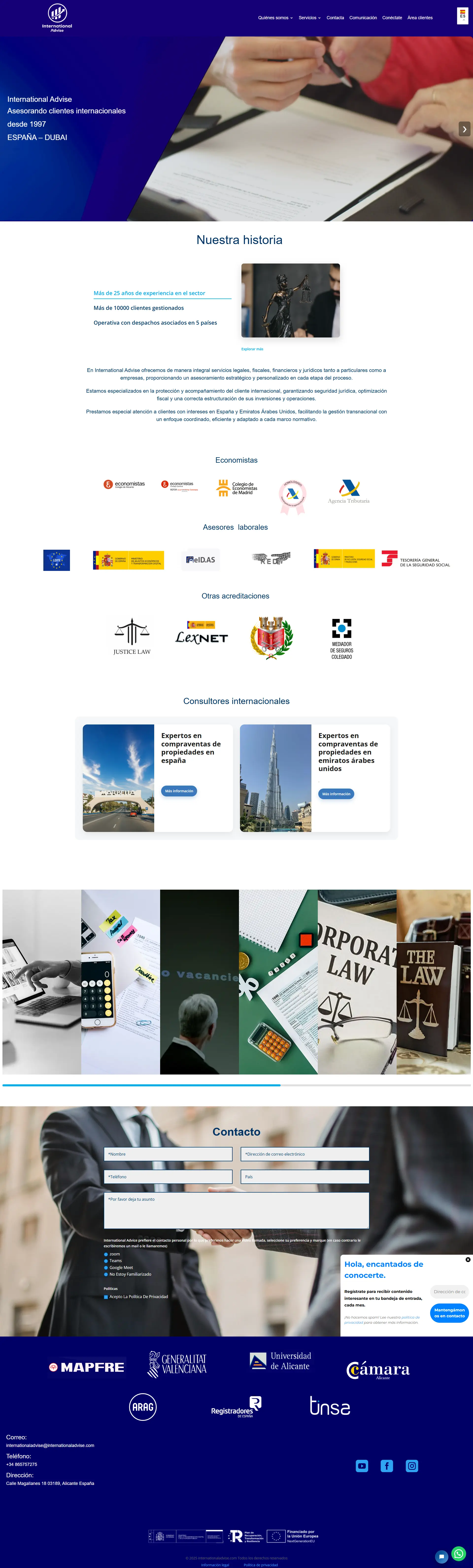 Captura completa de International Advise